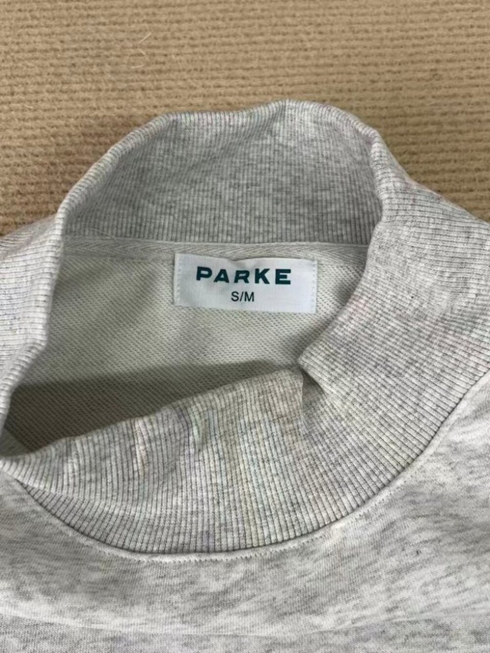 PARKE Grey Mock Neck Sweatshirt - Picture 5 of 6